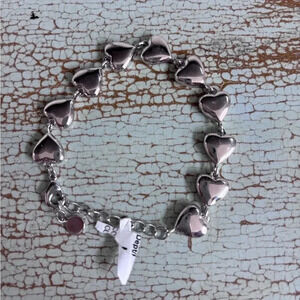 NWT Puffed Hearts  Silver Bracelet